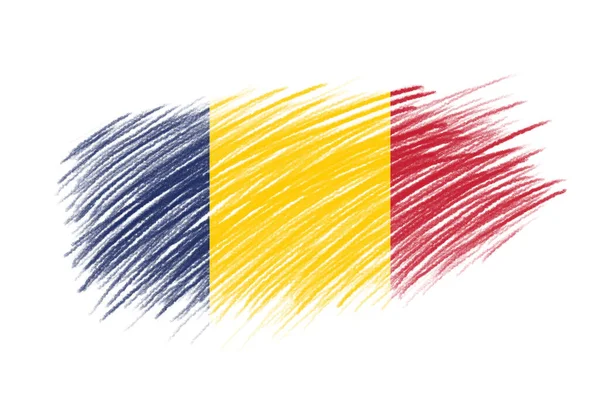 Σημαία Του Τσαντ Vintage Στυλ Φόντο Βούρτσα — Φωτογραφία Αρχείου