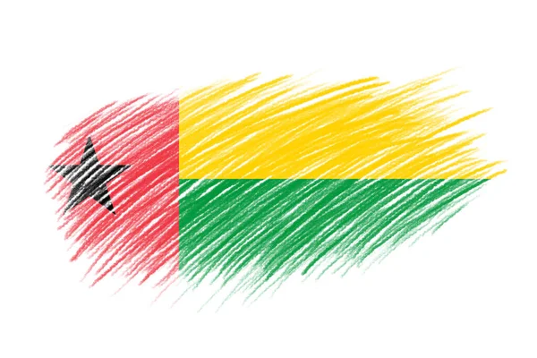 Bandera Guinea Bissau Sobre Fondo Cepillo Estilo Vintage — Foto de Stock