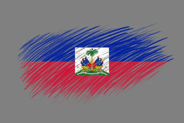 Vlag Van Haïti Vintage Stijl Borstel Achtergrond — Stockfoto