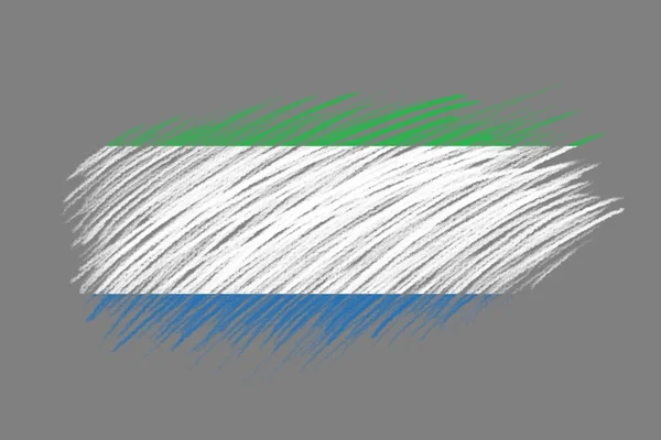 Флаг Сьерра Леоне Винтажном Фоне Кисти — стоковое фото