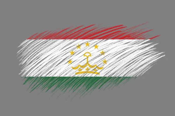 Bandera Tayikistán Sobre Fondo Cepillo Estilo Vintage — Foto de Stock