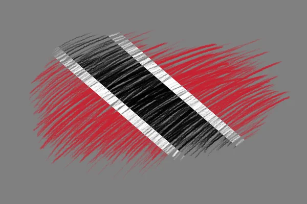 Flagge Von Trinidad Und Tobago Auf Pinsel Hintergrund Vintage Stil — Stockfoto