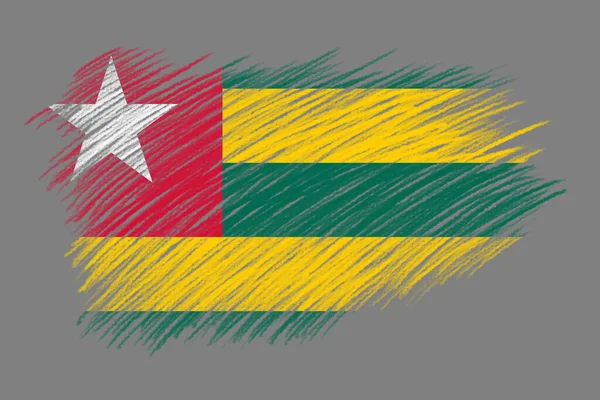 Klasik Fırça Arka Planında Togo Bayrağı — Stok fotoğraf