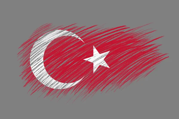 Klasik Fırça Arka Planında Türk Bayrağı — Stok fotoğraf