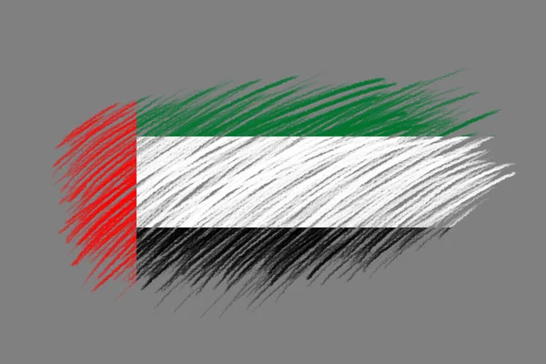 Zászló Egyesült Arab Emírségek Vintage Stílusú Kefe Háttér — Stock Fotó