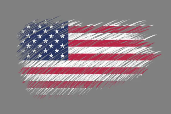 Klasik Fırça Arka Planında Amerika Birleşik Devletleri Bayrağı — Stok fotoğraf
