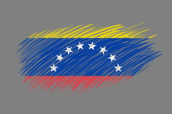 Bandeira Venezuela Estilo Vintage Escova Fundo — Fotografia de Stock