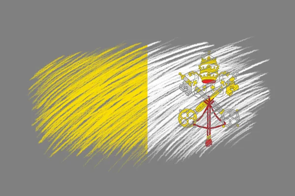 Zászló Vatikán City Vintage Stílusú Kefe Háttér — Stock Fotó