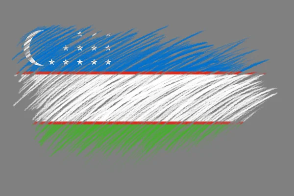 Σημαία Του Ουζμπεκιστάν Vintage Στυλ Φόντο Βούρτσα — Φωτογραφία Αρχείου