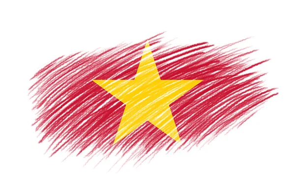 Zászló Vietnam Vintage Stílusú Kefe Háttér — Stock Fotó