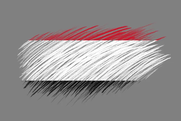 Zászló Jemen Vintage Stílusú Ecset Háttér — Stock Fotó