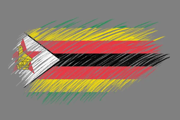 Σημαία Ζιμπάμπουε Vintage Στυλ Φόντο Βούρτσα — Φωτογραφία Αρχείου