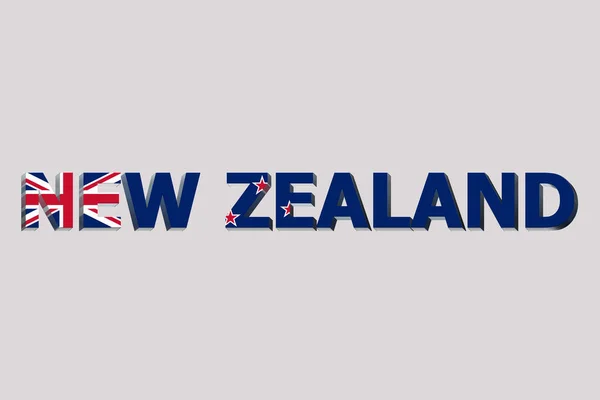 Vlajka Nového Zélandu Textovém Pozadí — Stock fotografie