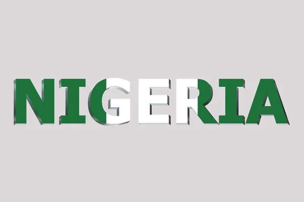 Zászló Nigéria Szöveges Háttér — Stock Fotó