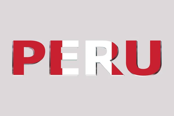 Drapeau Pérou Sur Fond Texte — Photo