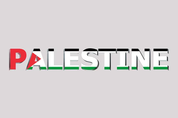 Flagga Palestina Textbakgrund — Stockfoto