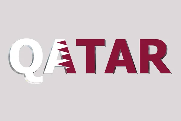 Vlajka Kataru Textovém Pozadí — Stock fotografie