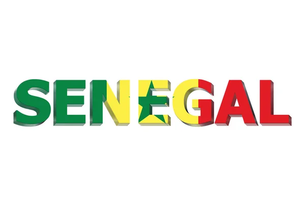 Bandeira Senegal Fundo Texto — Fotografia de Stock