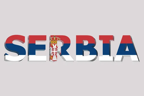 Drapeau Serbie Sur Fond Texte — Photo