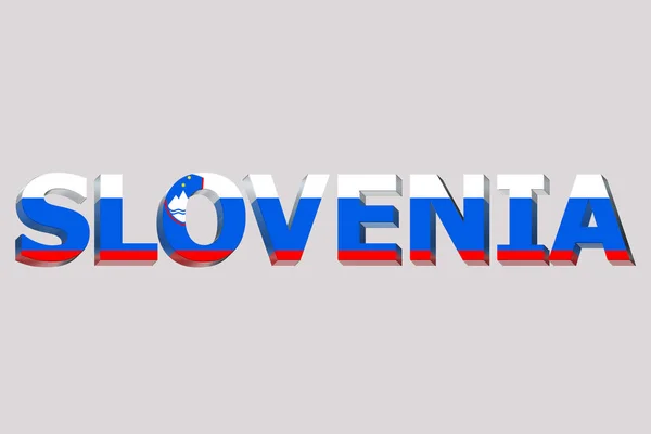 Флаг Словении Текстовом Фоне — стоковое фото