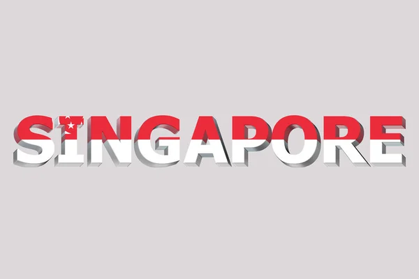 Flagga Singapore Textbakgrund — Stockfoto