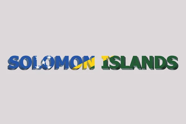 Флаг Соломоновых Островов Текстовом Фоне — стоковое фото