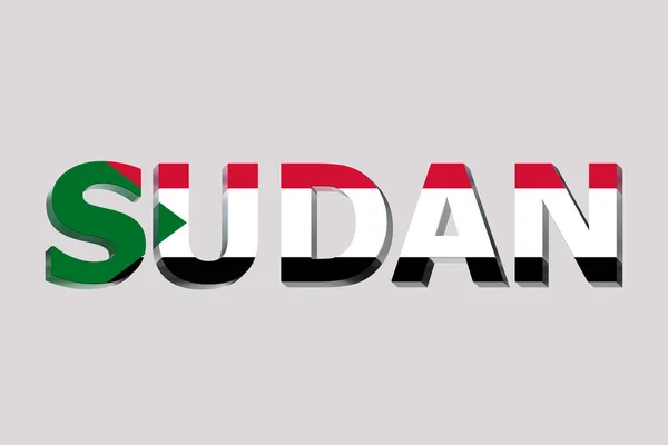 Bandeira Sudão Fundo Texto — Fotografia de Stock