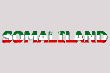 Metin arkaplanda 3D Somaliland Bayrağı.