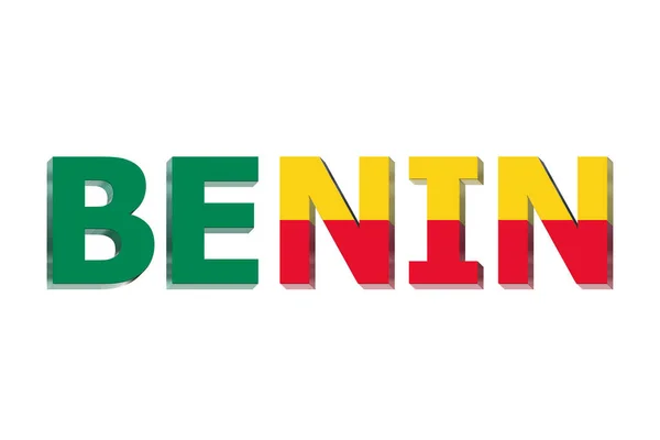 Флаг Бенина Текстовом Фоне — стоковое фото