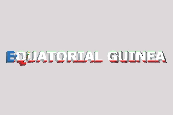 Ekvatorialguineas Flagga Textbakgrund — Stockfoto