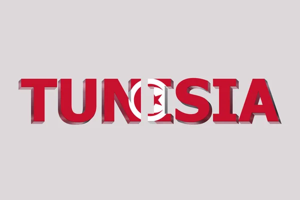 Bandiera Della Tunisia Sfondo Testo — Foto Stock