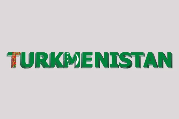 Bandiera Del Turkmenistan Sfondo Testo — Foto Stock