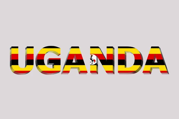 Bandeira Uganda Fundo Texto — Fotografia de Stock