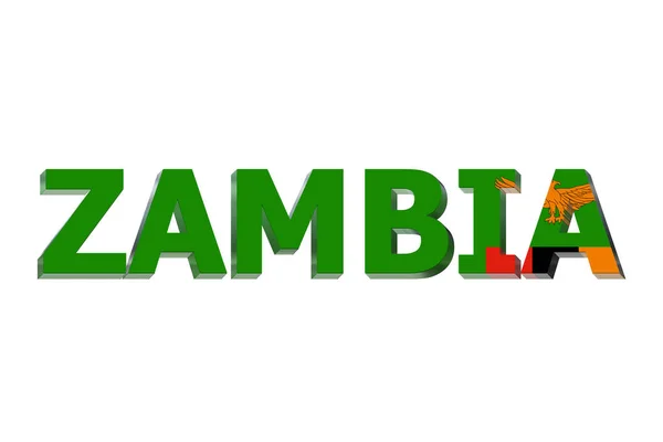 Прапор Замбії Текстовому Тлі — стокове фото