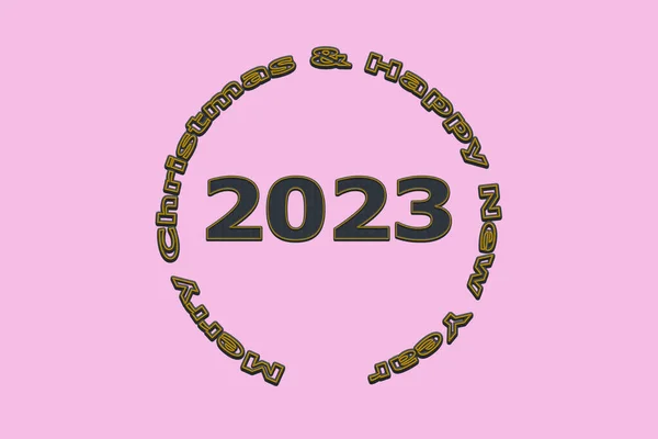 Illustratie Nieuwjaar Concept 2023 Ontwerp Met Tekst Jean Ontwerp Een — Stockfoto