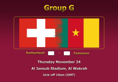 Dünya Kupası Katar 2022 Şampiyonası 'nın 3 boyutlu illüstrasyon grubu aşaması.