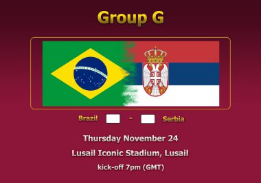 Dünya Kupası Katar 2022 Şampiyonası 'nın 3 boyutlu illüstrasyon grubu aşaması.