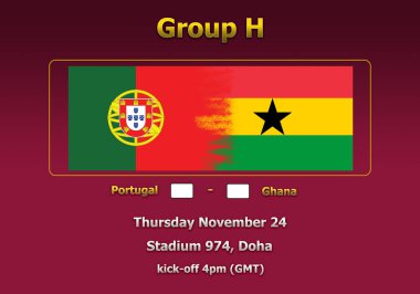 Dünya Kupası Katar 2022 Şampiyonası 'nın 3 boyutlu illüstrasyon grubu aşaması.