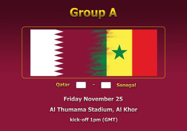 Dünya Kupası Katar 2022 Şampiyonası 'nın 3 boyutlu illüstrasyon grubu aşaması.