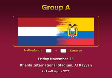 Dünya Kupası Katar 2022 Şampiyonası 'nın 3 boyutlu illüstrasyon grubu aşaması.