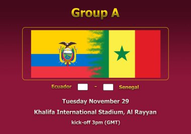 Dünya Kupası Katar 2022 Şampiyonası 'nın 3 boyutlu illüstrasyon grubu aşaması.