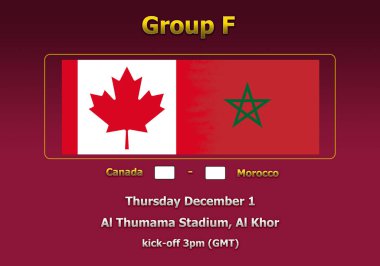 Dünya Kupası Katar 2022 Şampiyonası 'nın 3 boyutlu illüstrasyon grubu aşaması.