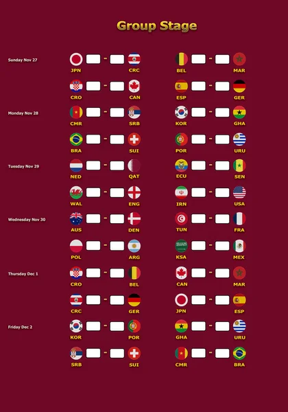 Concept Illustratie Groepsfase Van Het Qatar 2022 Kampioenschap — Stockfoto