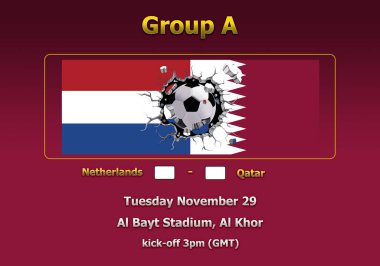 Dünya Kupası Katar 2022 Şampiyonası 'nın 3 boyutlu illüstrasyon grubu aşaması.