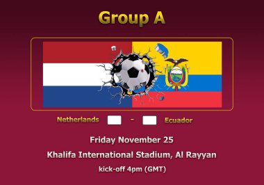 Dünya Kupası Katar 2022 Şampiyonası 'nın 3 boyutlu illüstrasyon grubu aşaması.