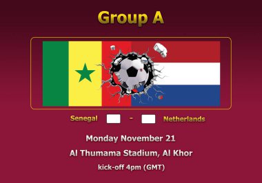 Dünya Kupası Katar 2022 Şampiyonası 'nın 3 boyutlu illüstrasyon grubu aşaması.