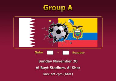 Dünya Kupası Katar 2022 Şampiyonası 'nın 3 boyutlu illüstrasyon grubu aşaması.