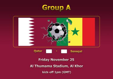 Dünya Kupası Katar 2022 Şampiyonası 'nın 3 boyutlu illüstrasyon grubu aşaması.