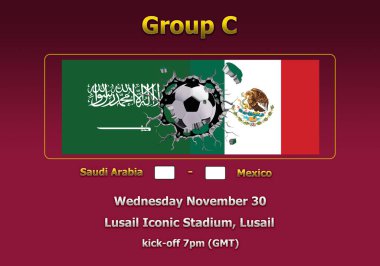 Dünya Kupası Katar 2022 Şampiyonası 'nın 3 boyutlu illüstrasyon grubu aşaması.