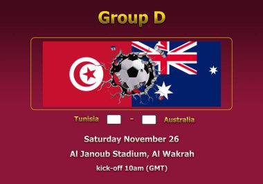 Dünya Kupası Katar 2022 Şampiyonası 'nın 3 boyutlu illüstrasyon grubu aşaması.